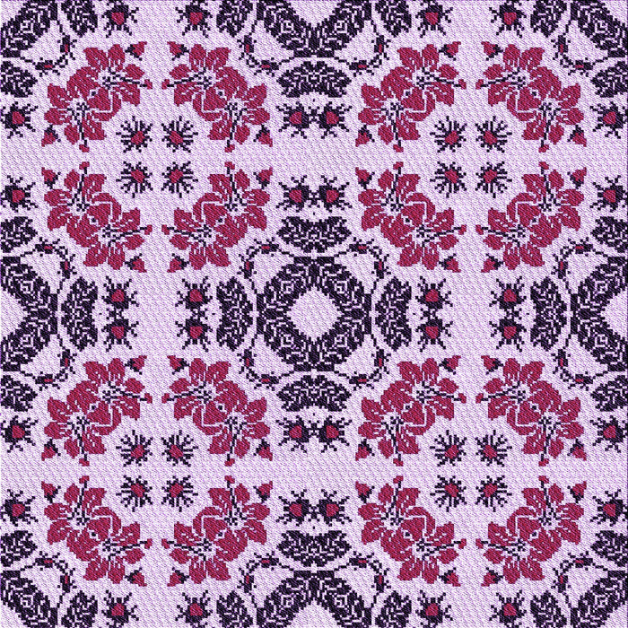 Round Machine Washable Transitional Blossom Pink Rug, wshpat2145pur