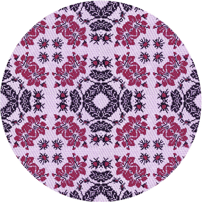 Square Machine Washable Transitional Blossom Pink Rug in a Living Room, wshpat2145pur