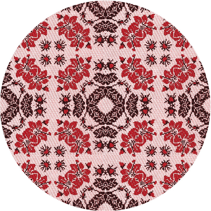 Square Patterned Deep Rose Pink Rug, pat2145rd