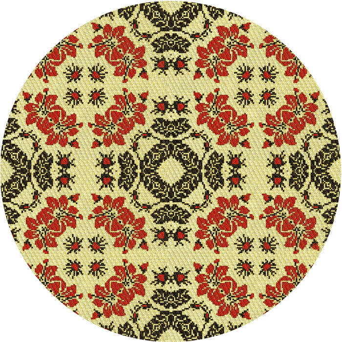 Square Patterned Mustard Yellow Rug, pat2145yw