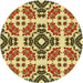 Square Patterned Mustard Yellow Rug, pat2145yw