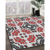 Patterned Gray Novelty Rug, pat2145