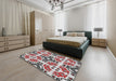 Patterned Gray Novelty Rug in a Bedroom, pat2145