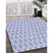 Patterned Lavender Blue Rug in Family Room, pat2146blu