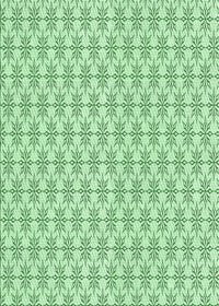 Machine Washable Transitional Mint Green Rug, wshpat2146grn