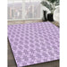 Patterned Lilac Purple Rug in Family Room, pat2146pur