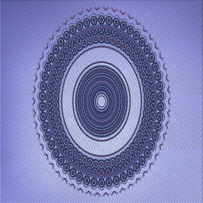 Round Patterned Deep Periwinkle Purple Rug, pat2147blu