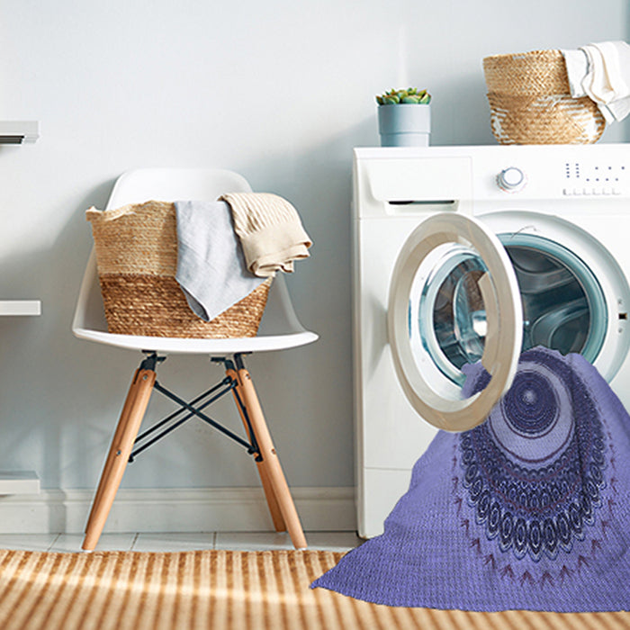 Machine Washable Transitional Deep Periwinkle Purple Rug in a Washing Machine, wshpat2147blu