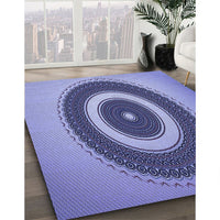 Patterned Deep Periwinkle Purple Rug, pat2147blu