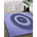 Patterned Deep Periwinkle Purple Rug in Family Room, pat2147blu