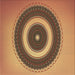 Round Patterned Mahogany Brown Rug, pat2147brn