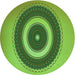 Square Patterned Green Rug, pat2147grn