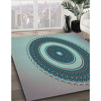 Patterned Northern Lights Blue Rug, pat2147lblu