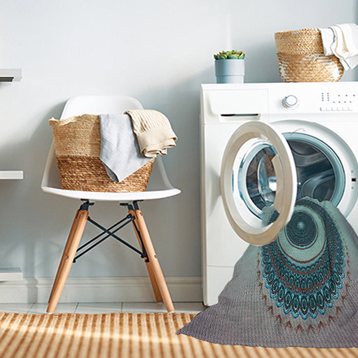Machine Washable Transitional Northern Lights Blue Rug in a Washing Machine, wshpat2147lblu