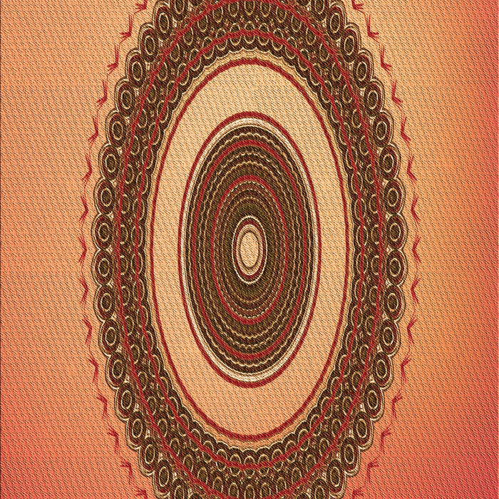 Patterned Orange Rug, pat2147org