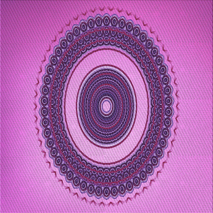 Round Patterned Purple Rug, pat2147pur