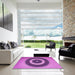Square Patterned Purple Rug in a Living Room, pat2147pur