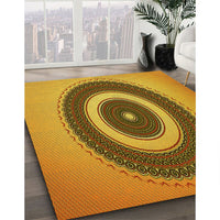 Patterned Mahogany Brown Rug, pat2147yw