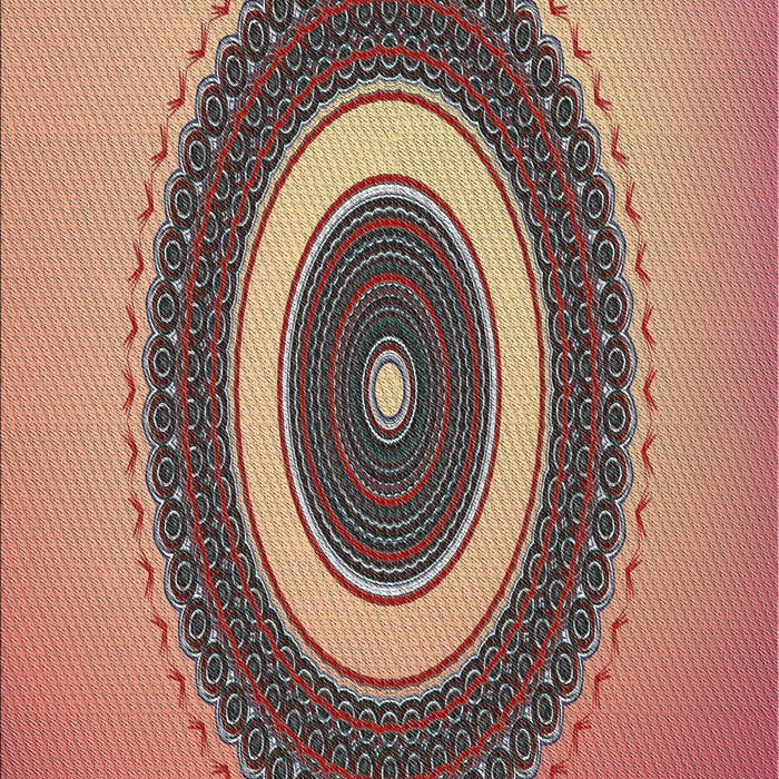 Patterned Brown Red Novelty Rug, pat2147