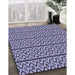 Patterned Blue Rug in Family Room, pat2148blu