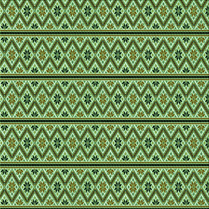 Round Machine Washable Transitional Army Green Rug, wshpat2148grn