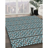 Patterned Black Rug, pat2148lblu