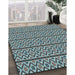 Patterned Black Rug in Family Room, pat2148lblu