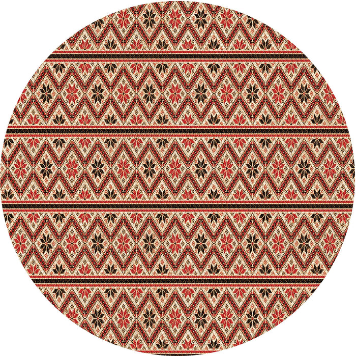Square Patterned Tomato Red Rug, pat2148org