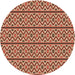 Square Patterned Tomato Red Rug, pat2148org