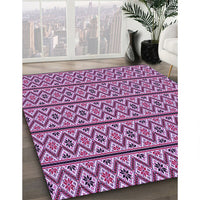 Patterned Dark Magenta Purple Rug, pat2148pur