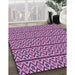 Patterned Dark Magenta Purple Rug in Family Room, pat2148pur