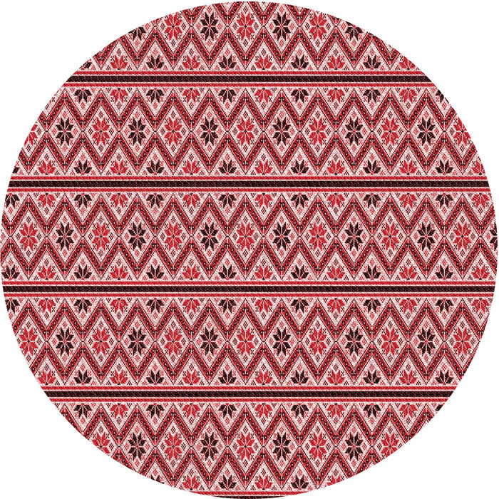 Square Patterned Red Rug, pat2148rd