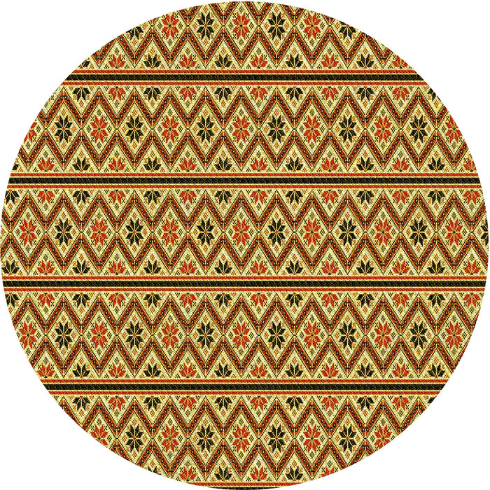 Square Patterned Golden Brown Yellow Rug, pat2148yw