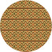 Square Patterned Golden Brown Yellow Rug, pat2148yw