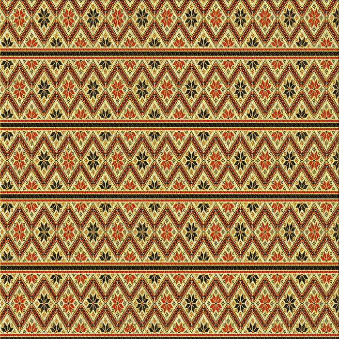 Round Machine Washable Transitional Golden Brown Yellow Rug, wshpat2148yw