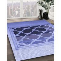 Patterned Jeans Blue Rug, pat2149blu