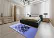 Patterned Jeans Blue Rug in a Bedroom, pat2149blu