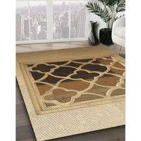 Patterned Yellow Orange Rug, pat2149brn