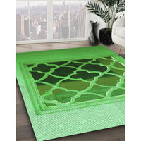 Patterned Green Rug, pat2149grn