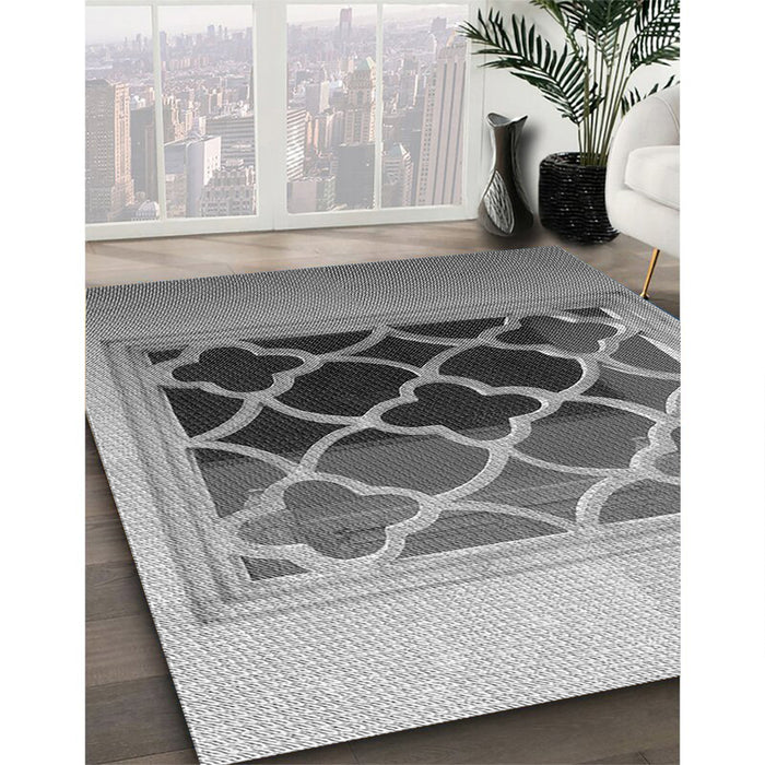 Machine Washable Transitional Cloud Gray Rug in a Family Room, wshpat2149gry