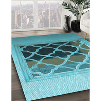 Patterned Diamond Blue Rug, pat2149lblu