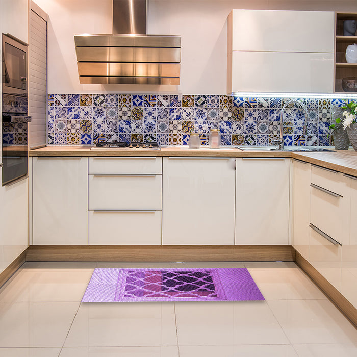 Patterned Violet Purple Rug in a Kitchen, pat2149pur