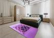 Patterned Violet Purple Rug in a Bedroom, pat2149pur