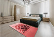 Patterned Light Coral Pink Rug in a Bedroom, pat2149rd