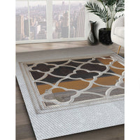 Patterned Pale Silver Gray Novelty Rug, pat2149