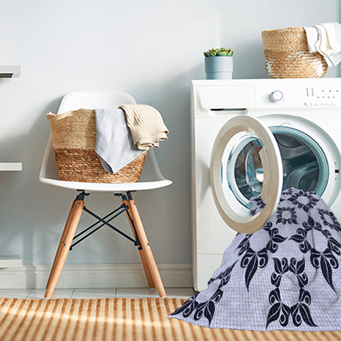 Machine Washable Transitional Lavender Blue Rug in a Washing Machine, wshpat215blu