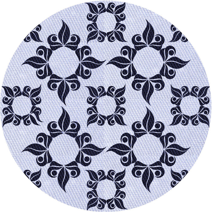 Square Patterned Lavender Blue Rug, pat215blu