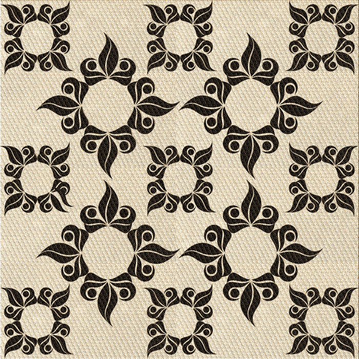 Round Patterned Coffee Brown Rug, pat215brn