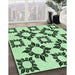 Machine Washable Transitional Mint Green Rug in a Family Room, wshpat215grn