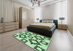Patterned Mint Green Rug in a Bedroom, pat215grn